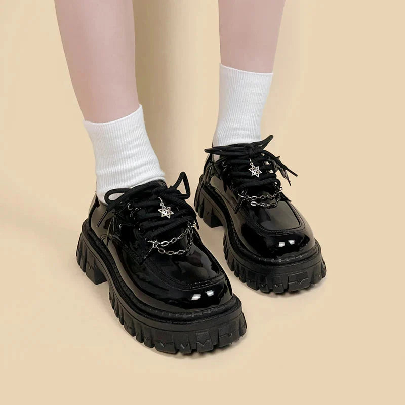 Grunge Bat Wings Platform Oxford Shoes - KAYSMAR