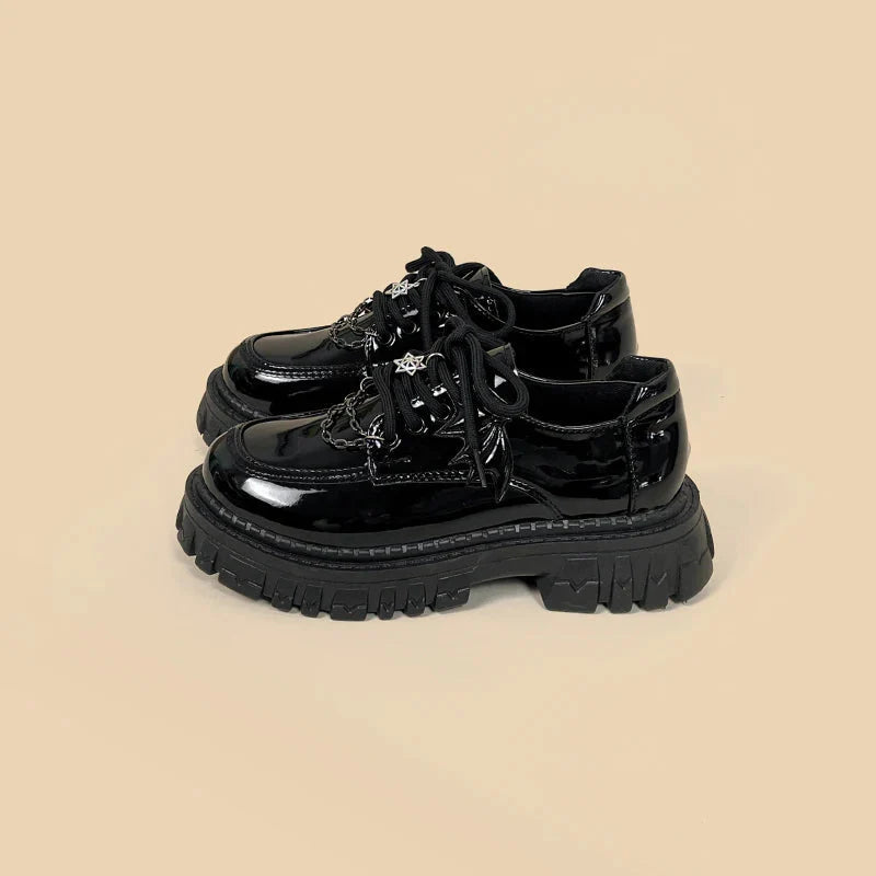Grunge Bat Wings Platform Oxford Shoes - KAYSMAR