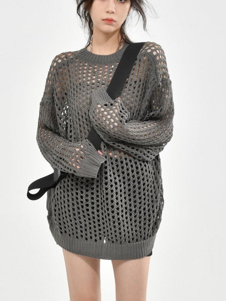 Grunge Crochet Knit Sweater - KAYSMAR