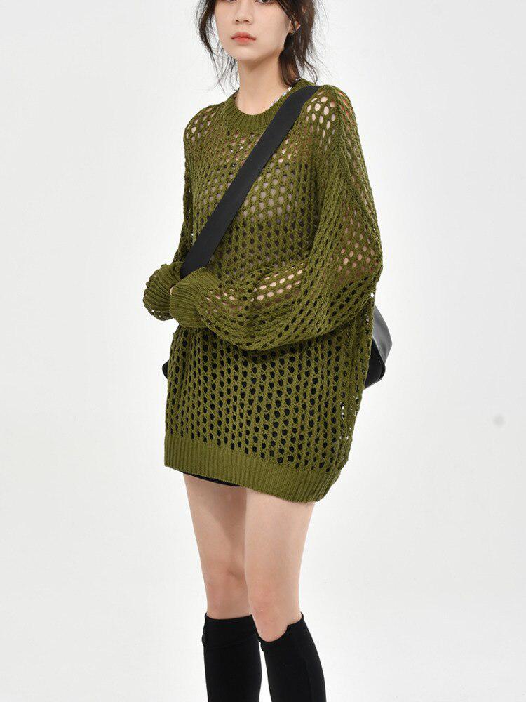 Grunge Crochet Knit Sweater - KAYSMAR