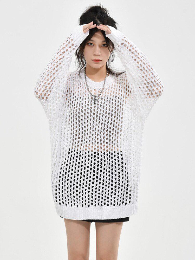 Grunge Crochet Knit Sweater - KAYSMAR