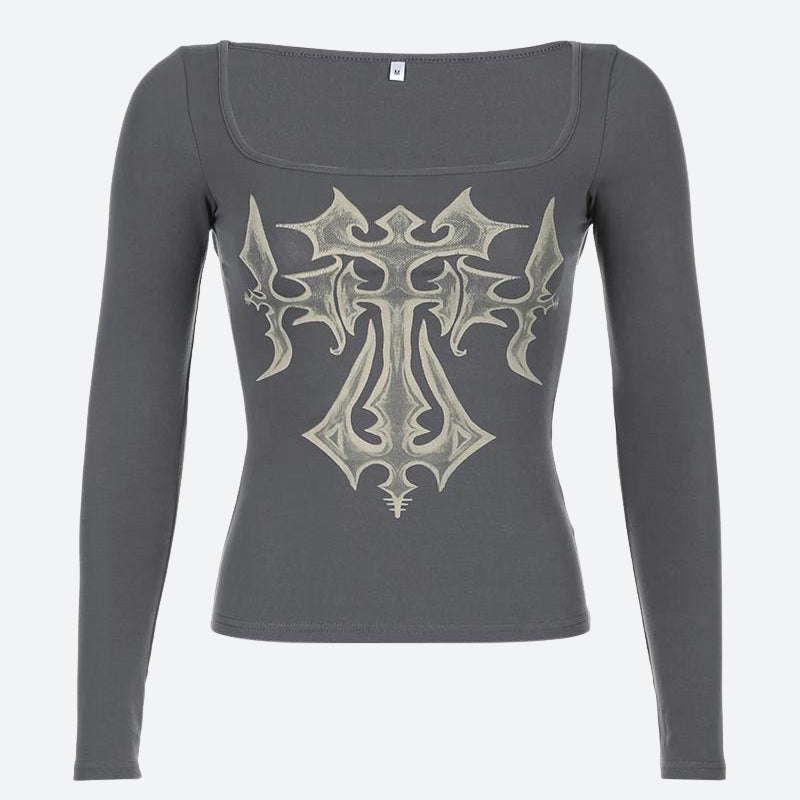 Grunge Cross Bleached Top - KAYSMAR
