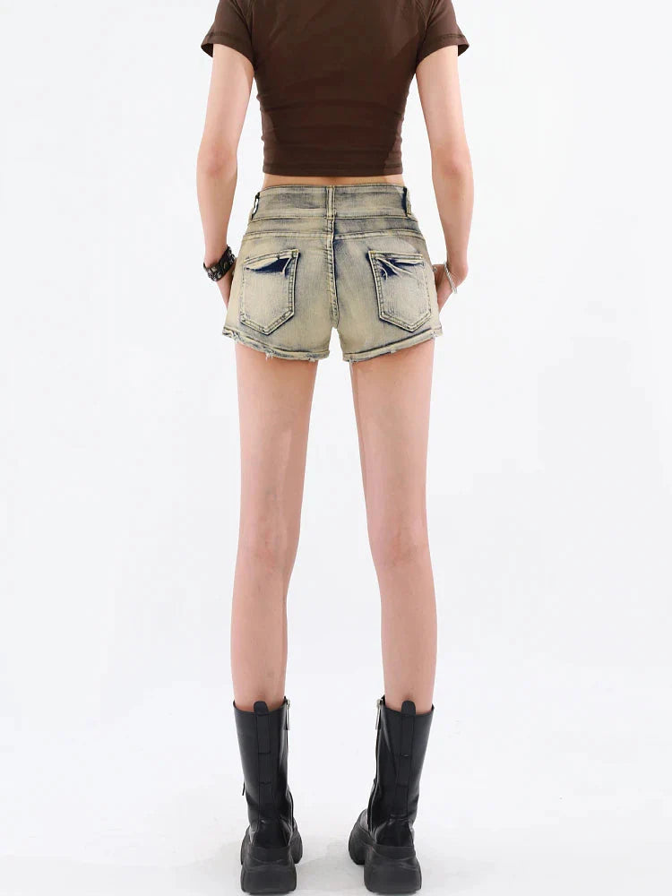 Grunge Distressed Denim Shorts - KAYSMAR