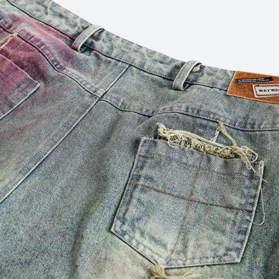 Grunge Distressed Denim Shorts - KAYSMAR