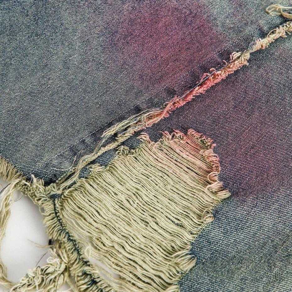 Grunge Distressed Denim Shorts - KAYSMAR