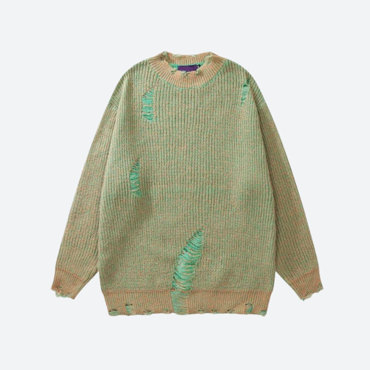 Grunge Distressed Knitted Sweater - KAYSMAR
