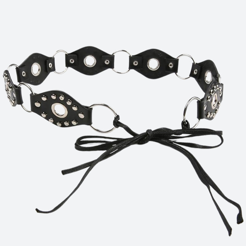 Grunge Faux Leather Lace Up Belt - KAYSMAR