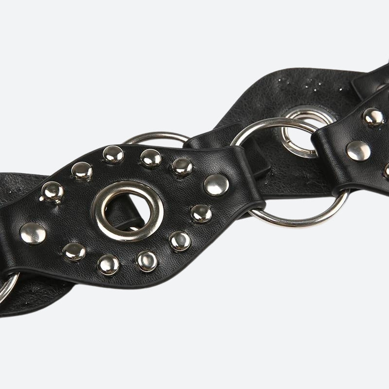Grunge Faux Leather Lace Up Belt - KAYSMAR