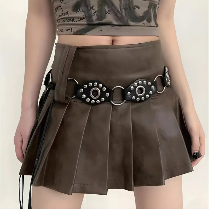 Grunge Faux Leather Lace Up Belt - KAYSMAR