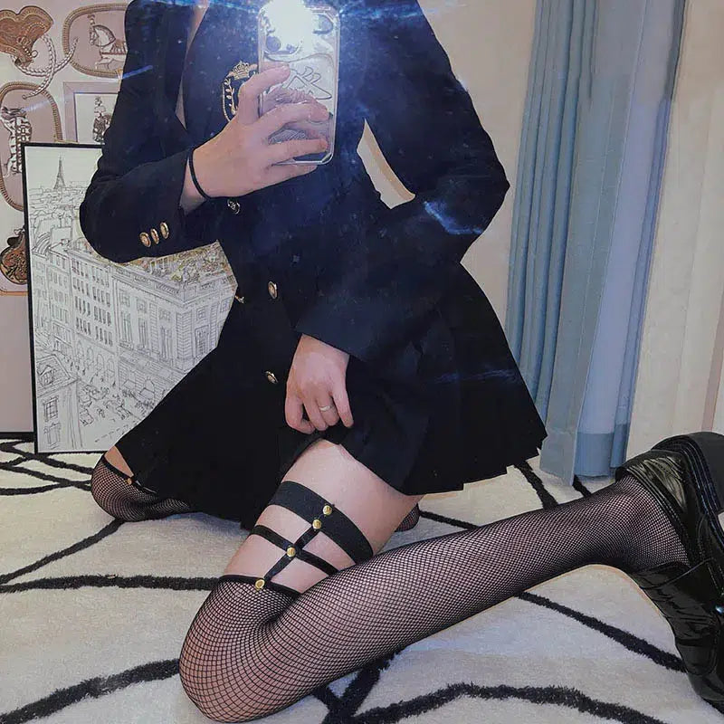 Grunge Fishnet Thigh High Socks - KAYSMAR