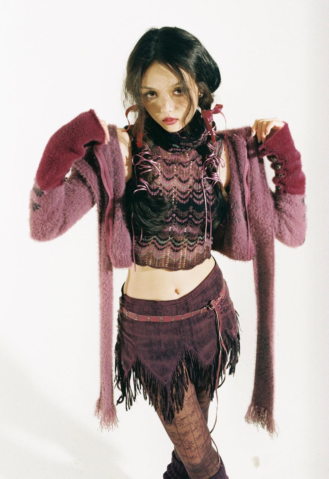 Grunge Gothic Skull Hooded Cardigan - KAYSMAR
