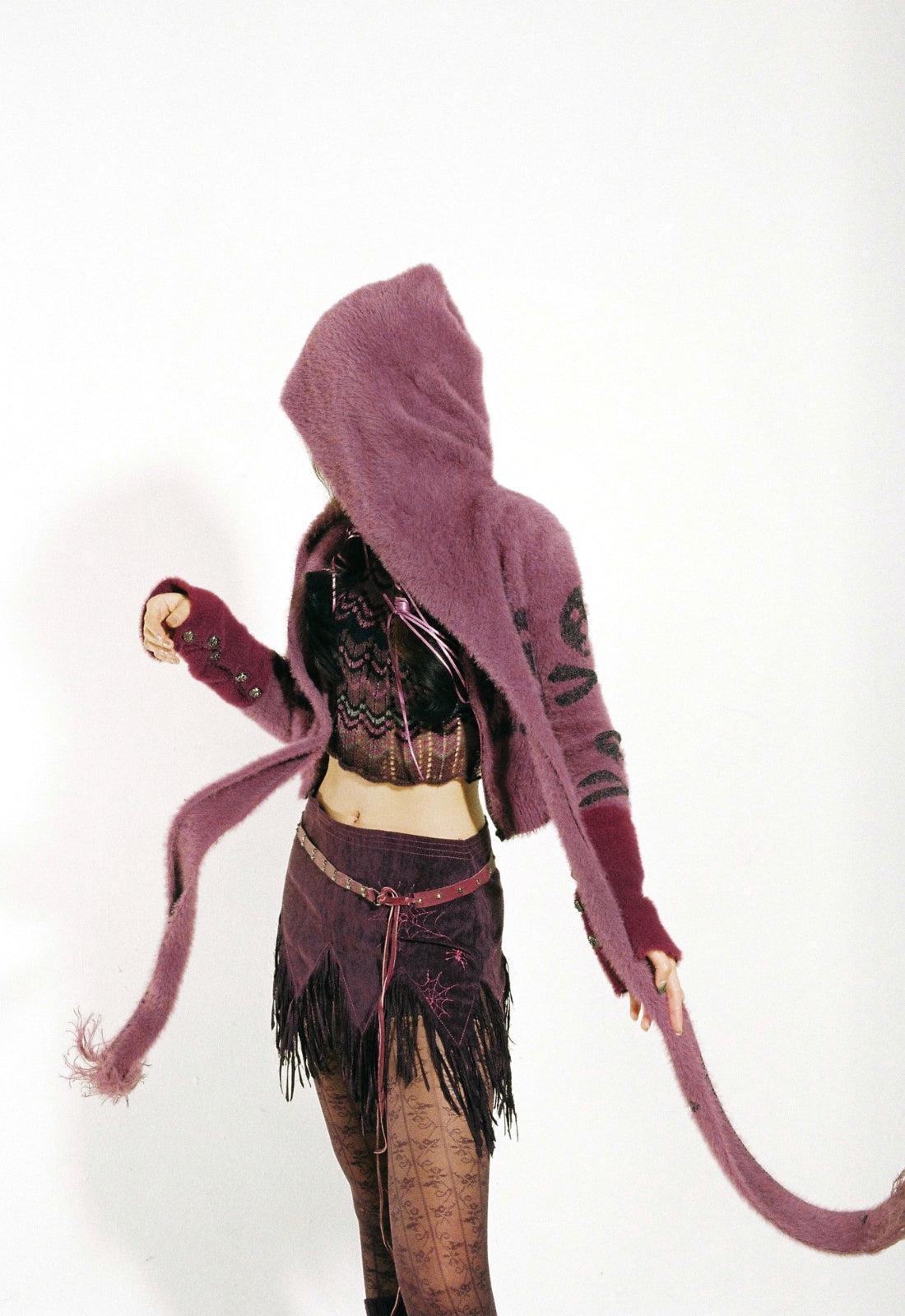 Grunge Gothic Skull Hooded Cardigan - KAYSMAR
