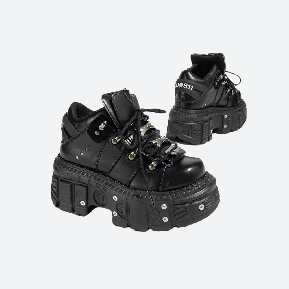 Grunge Lace Up Platform Sneakers - KAYSMAR