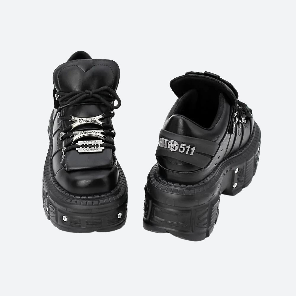 Grunge Lace Up Platform Sneakers - KAYSMAR