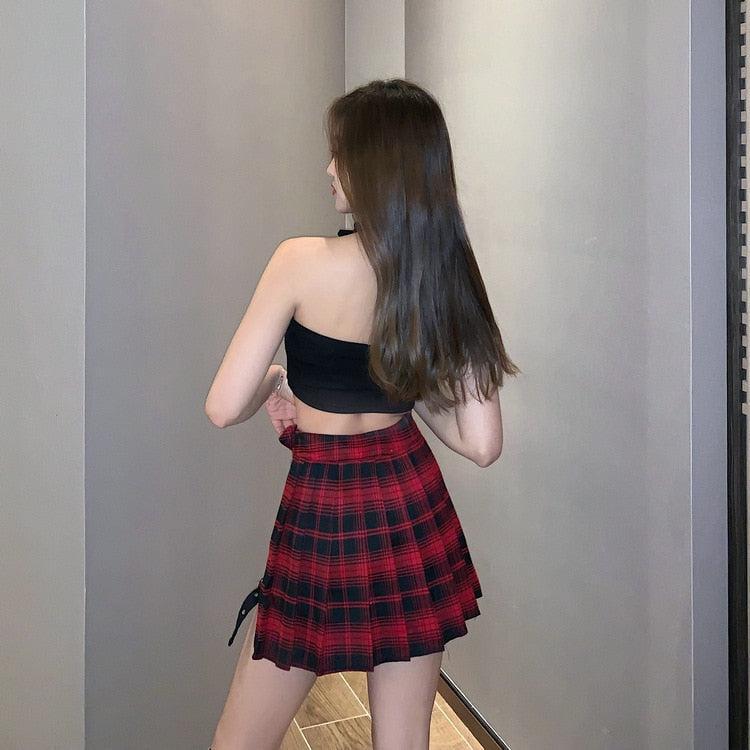 Grunge Plaid Mini Skirt - KAYSMAR