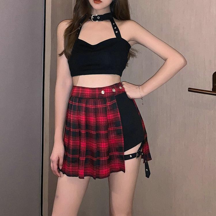 Grunge Plaid Mini Skirt - KAYSMAR