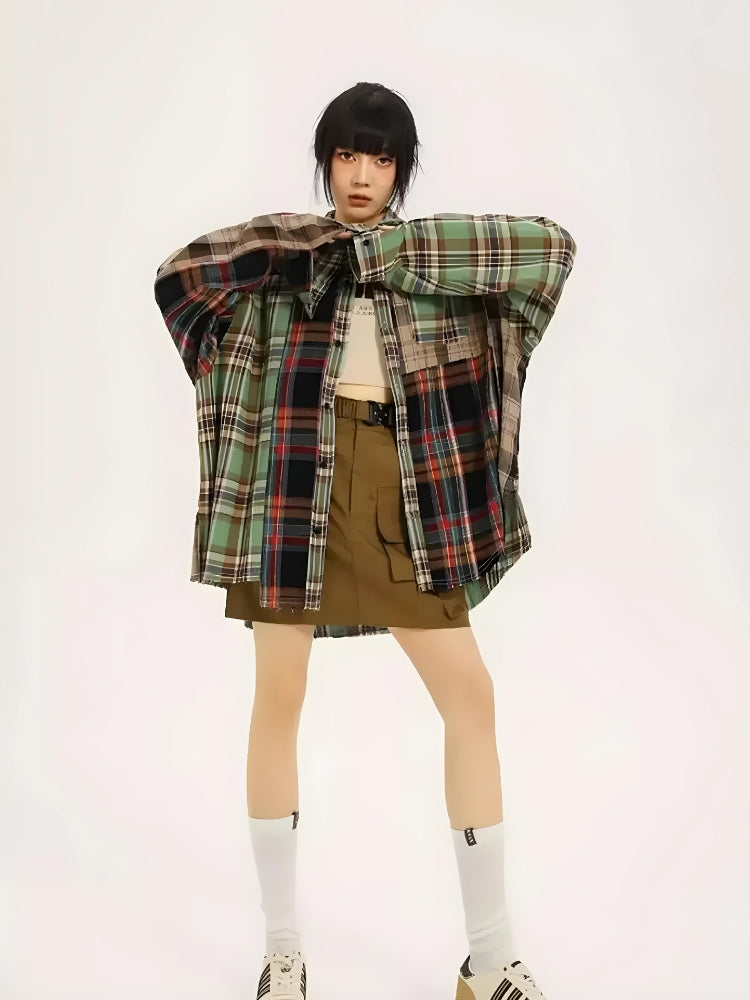 Grunge Plaid Shirt - KAYSMAR