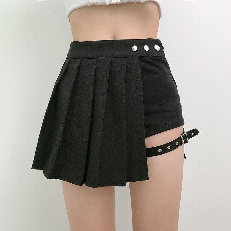 Grunge Pleated Mini Skort - KAYSMAR