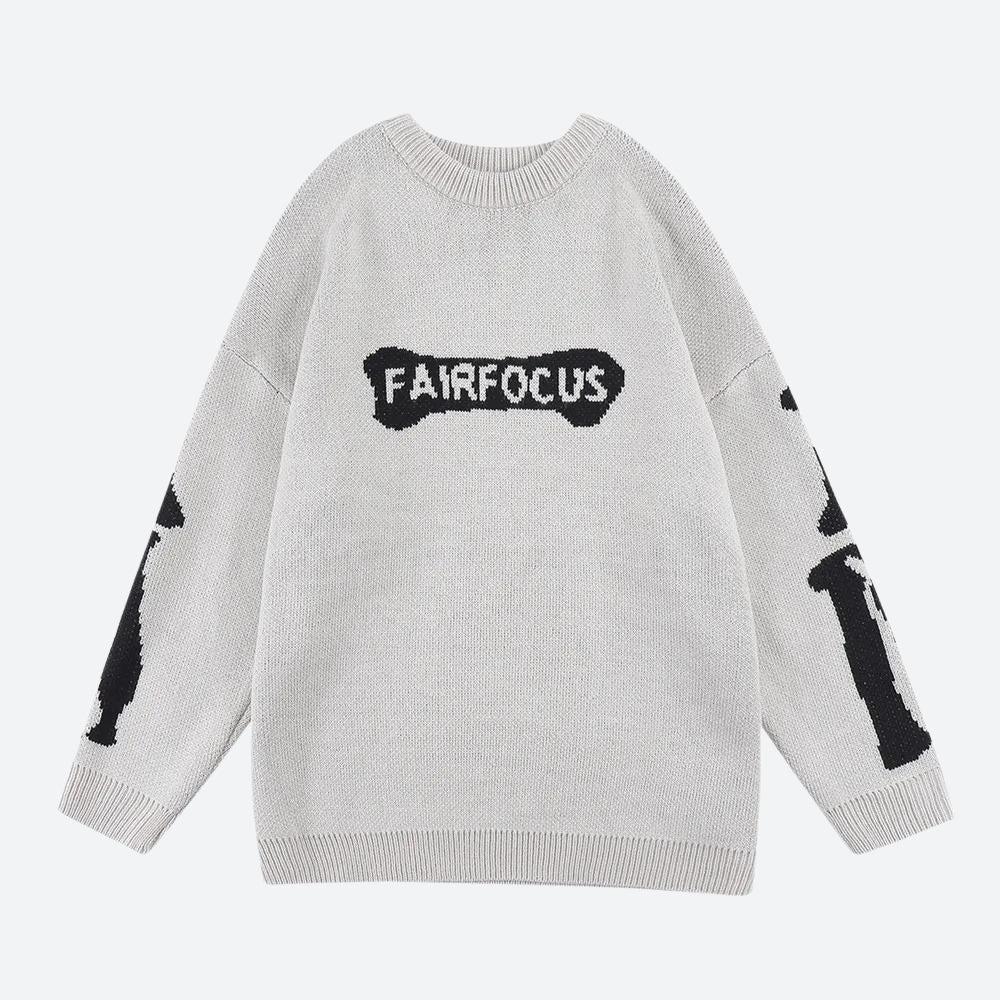 Grunge Skeleton Knitted Sweater - KAYSMAR