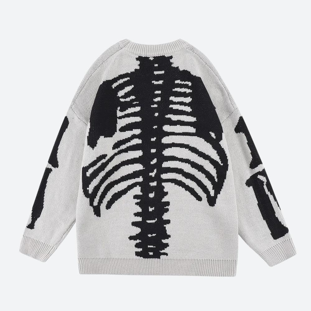Grunge Skeleton Knitted Sweater - KAYSMAR