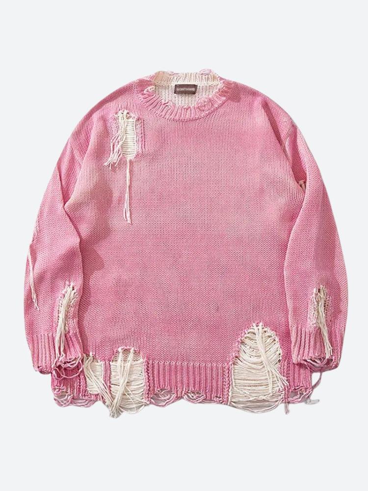 Grunge Tasseled Distressed Sweater - KAYSMAR