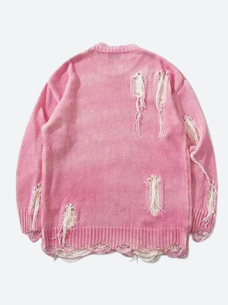 Grunge Tasseled Distressed Sweater - KAYSMAR