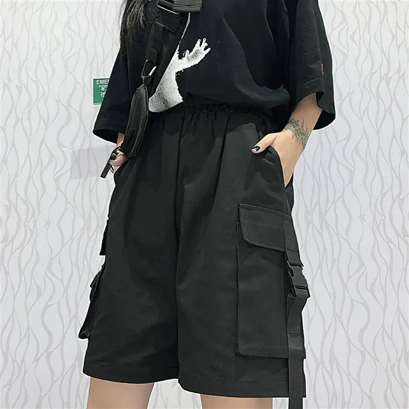 Grunge Wide Leg Cargo Shorts - KAYSMAR