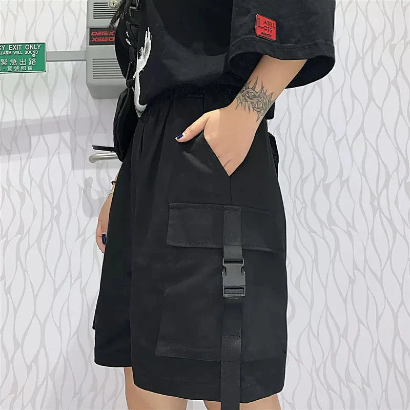 Grunge Wide Leg Cargo Shorts - KAYSMAR