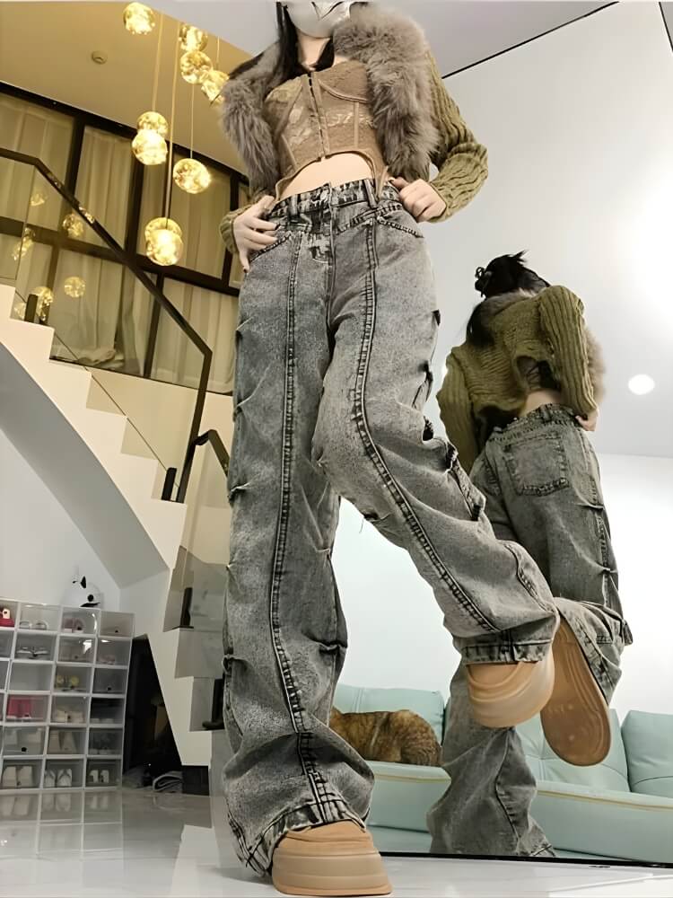 Grunge Wide Leg Jeans - KAYSMAR