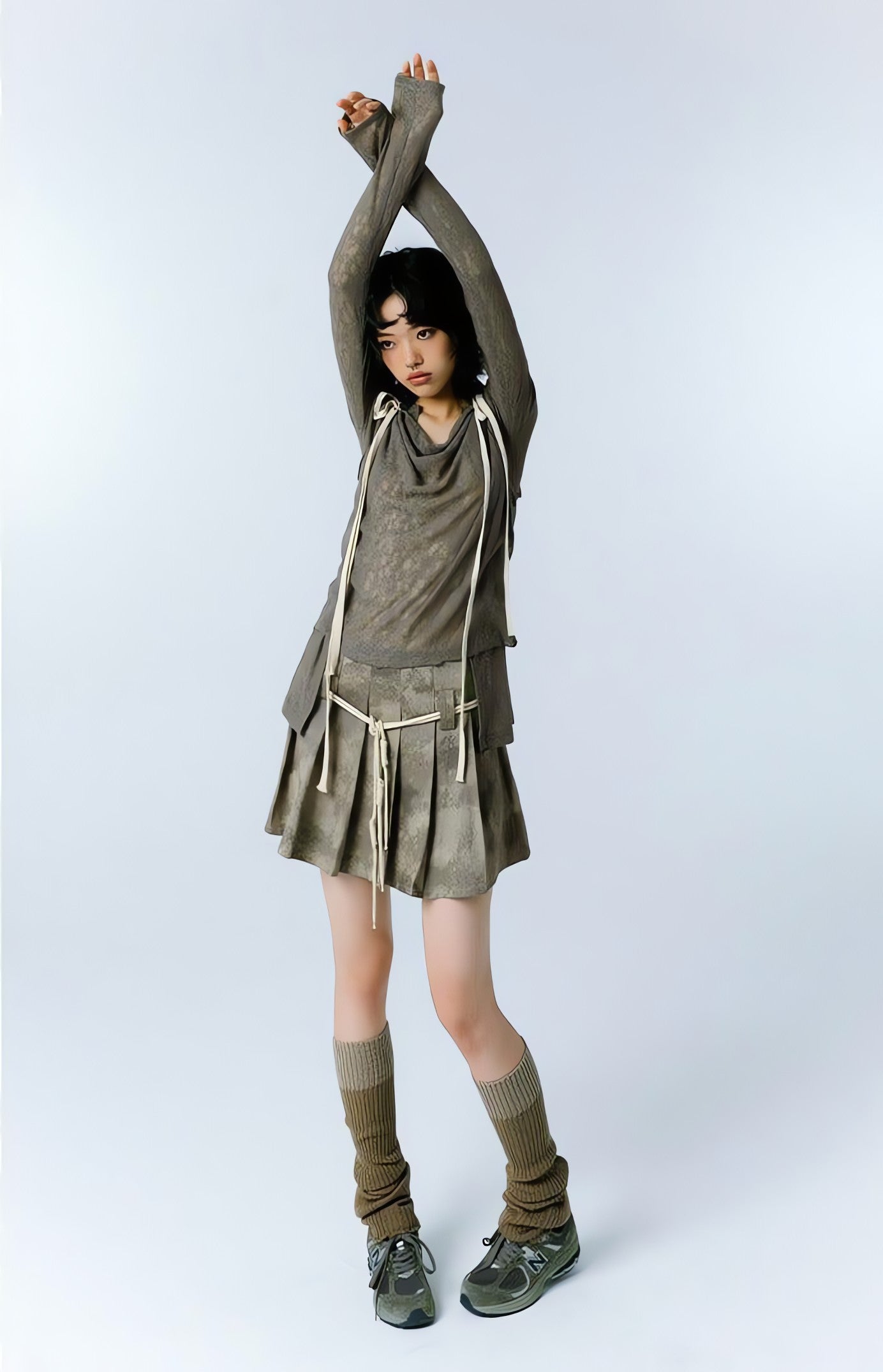 Grunge Asymmetric Long Sleeve Lace Top - KAYSMAR