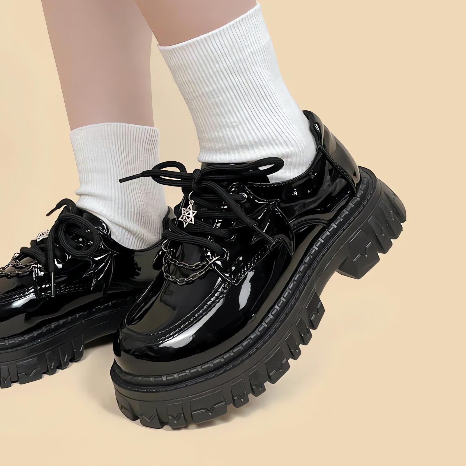 Grunge Bat Wings Platform Oxford Shoes - KAYSMAR