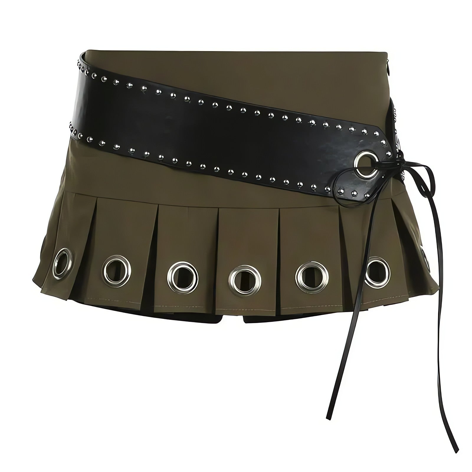 Grunge Belted Extra Mini Skirt - KAYSMAR