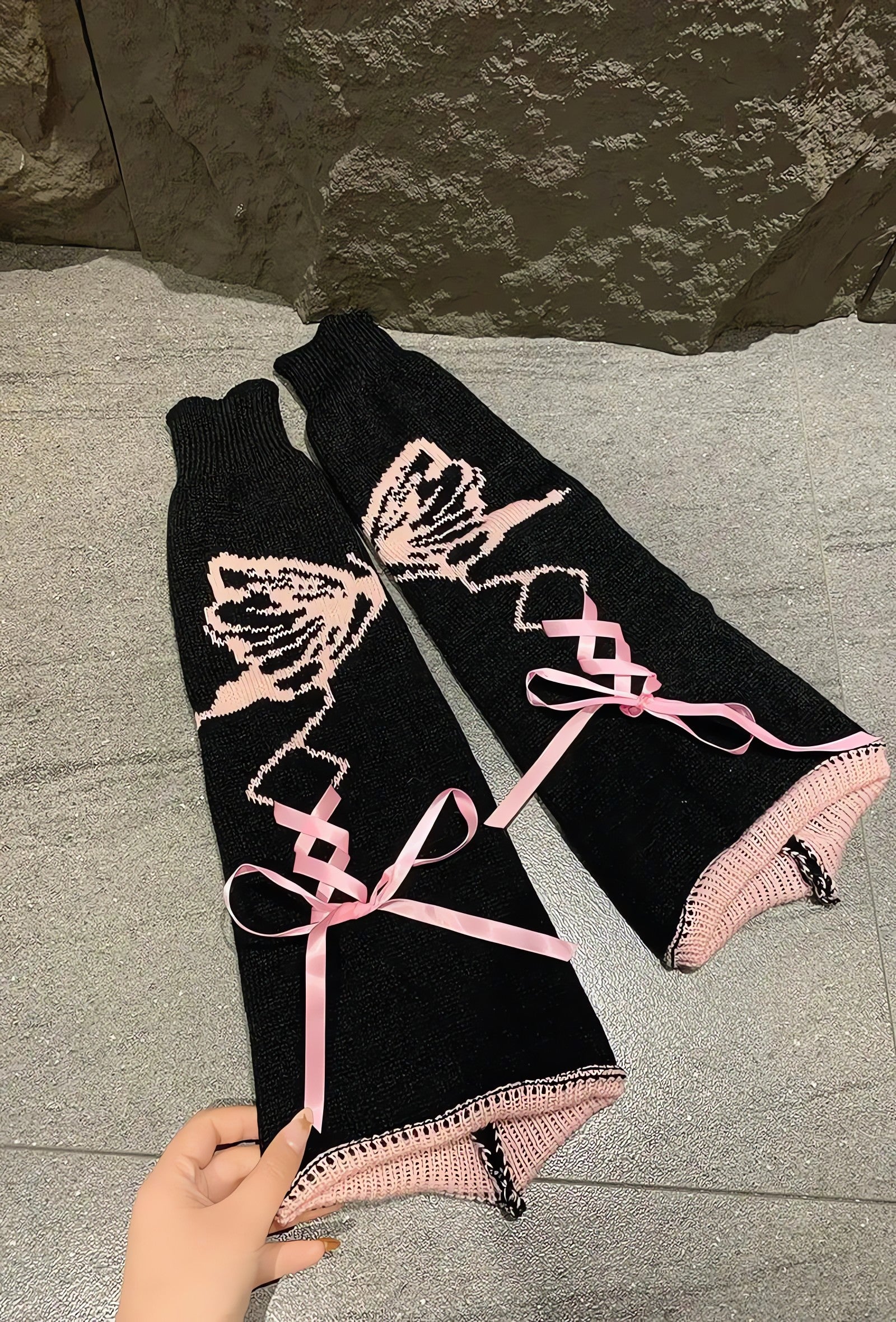 Grunge Butterfly Lace Up Leg Warmers