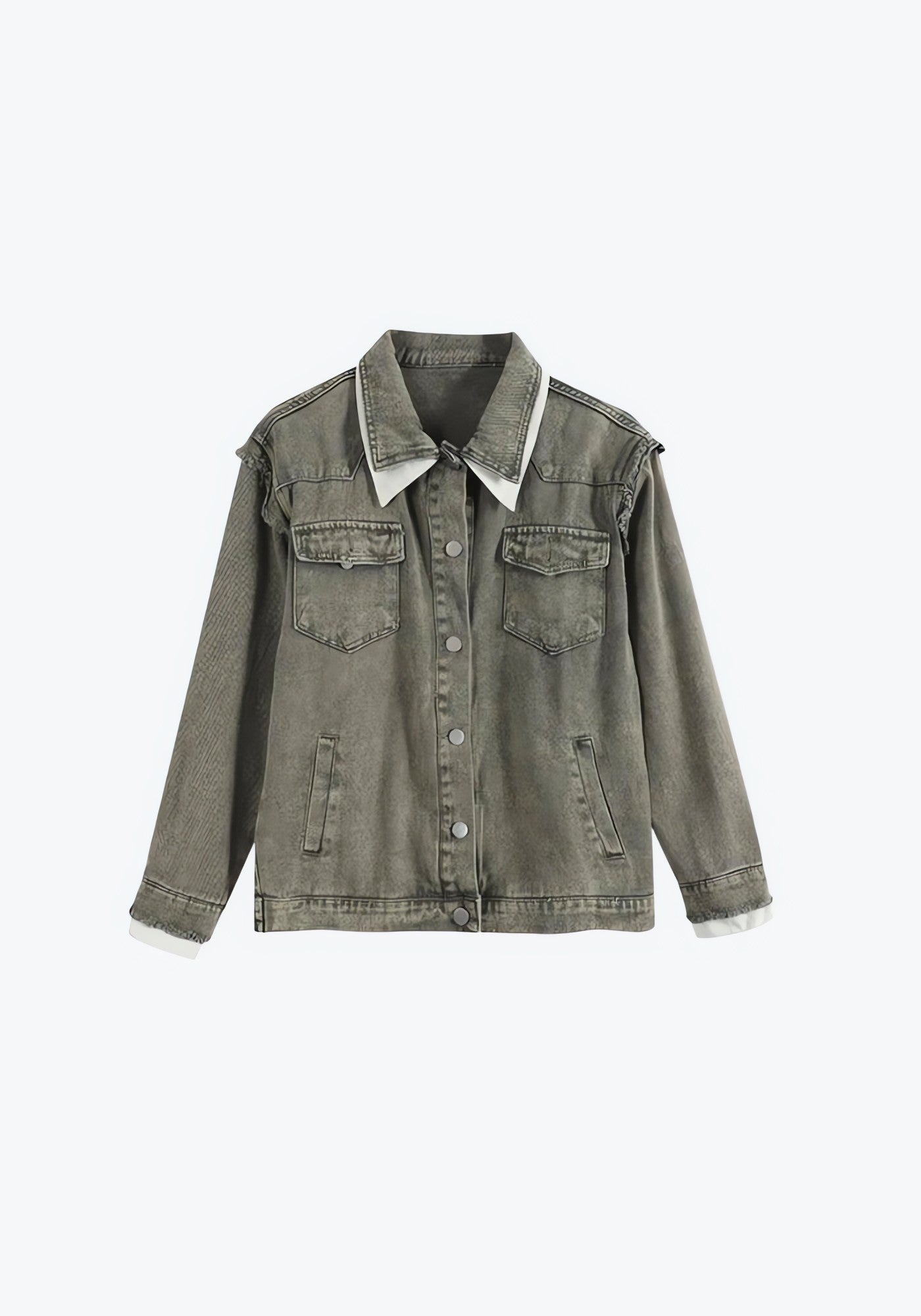 Grunge Button Up Oversized Denim Jacket - KAYSMAR