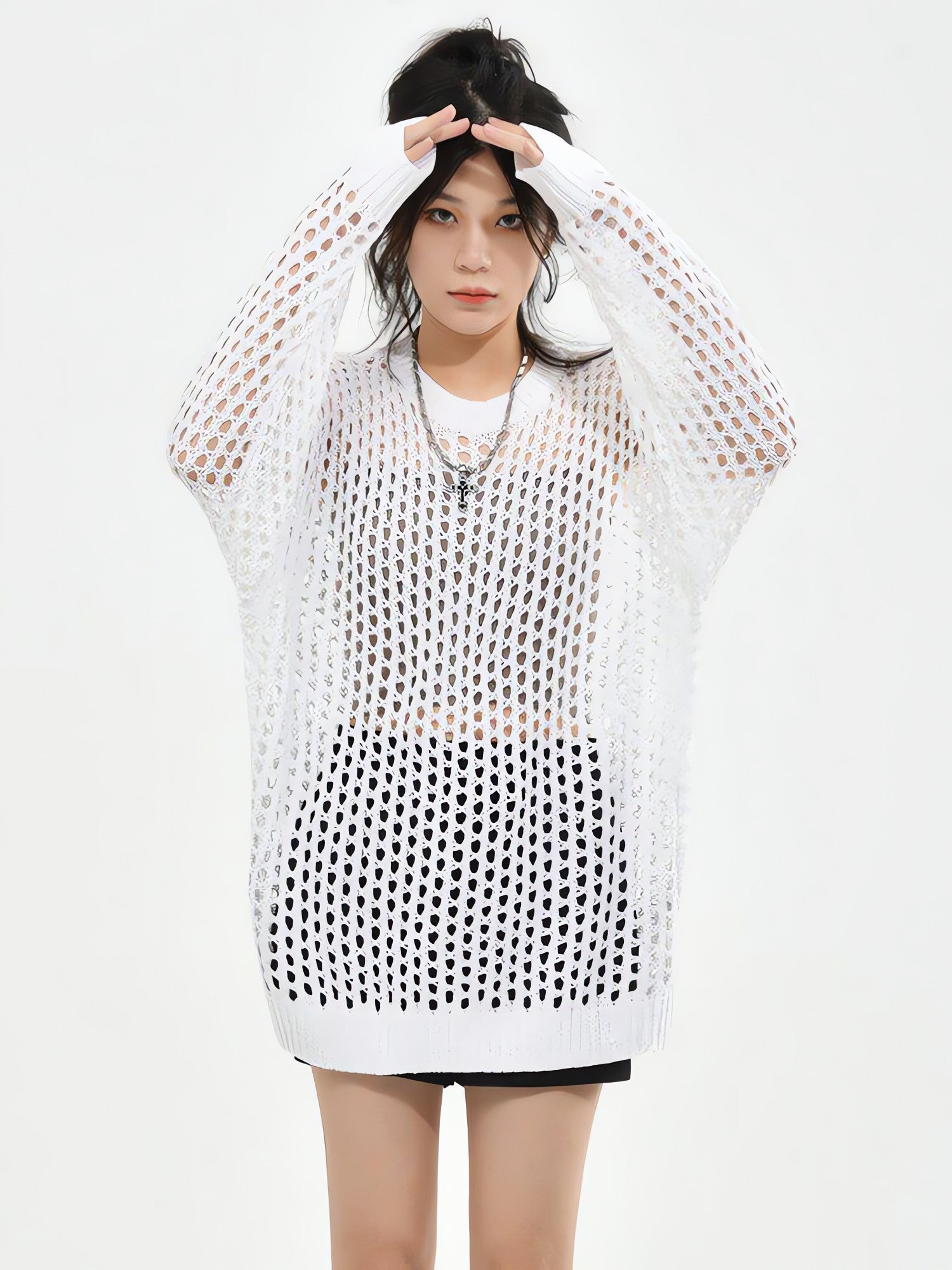 Grunge Crochet Knit Sweater - KAYSMAR