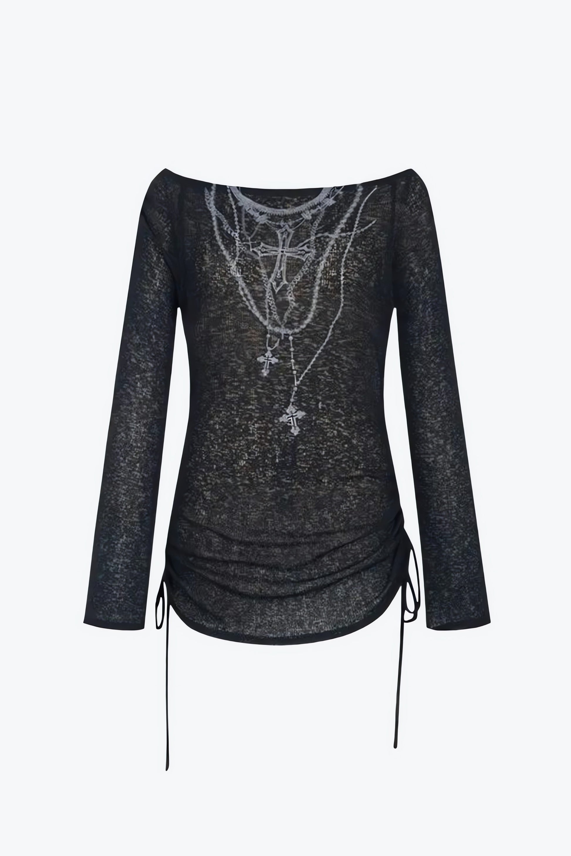 Grunge Cross Necklace Designed Top - KAYSMAR