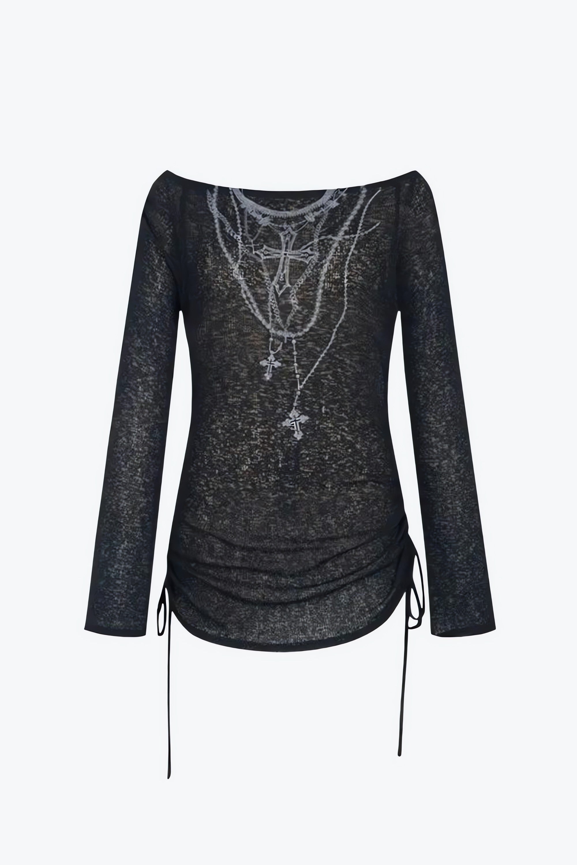 Grunge Cross Necklace Designed Top - KAYSMAR