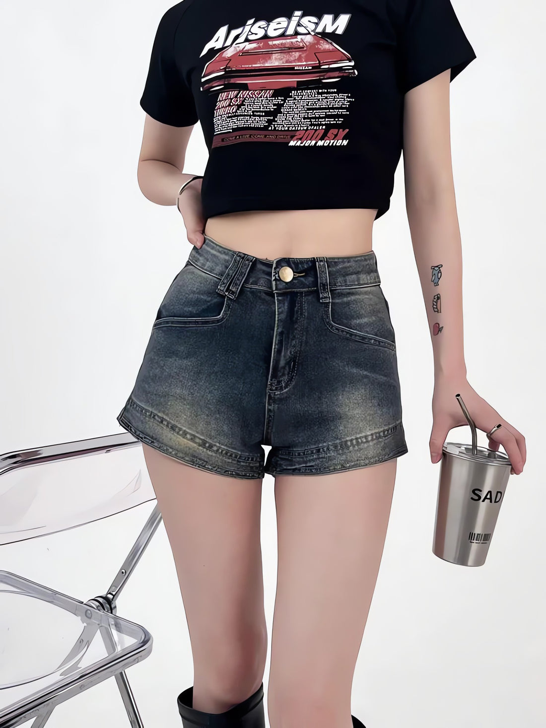 Grunge Denim Shorts - KAYSMAR