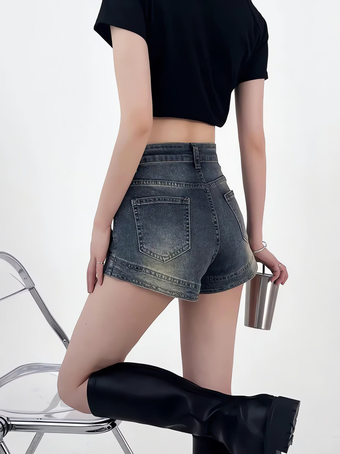 Grunge Denim Shorts - KAYSMAR