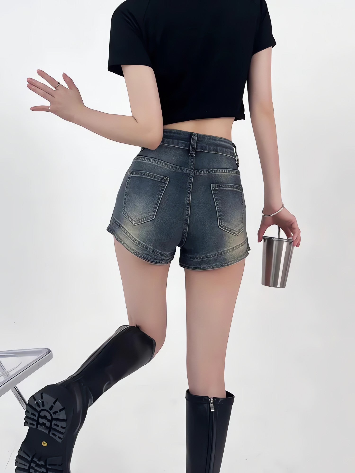 Grunge Denim Shorts - KAYSMAR