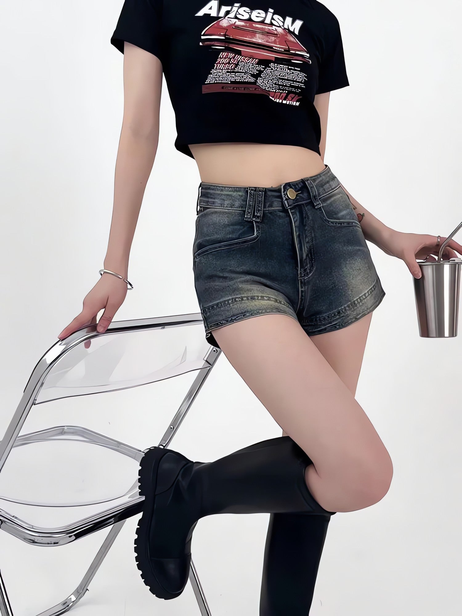 Grunge Denim Shorts - KAYSMAR