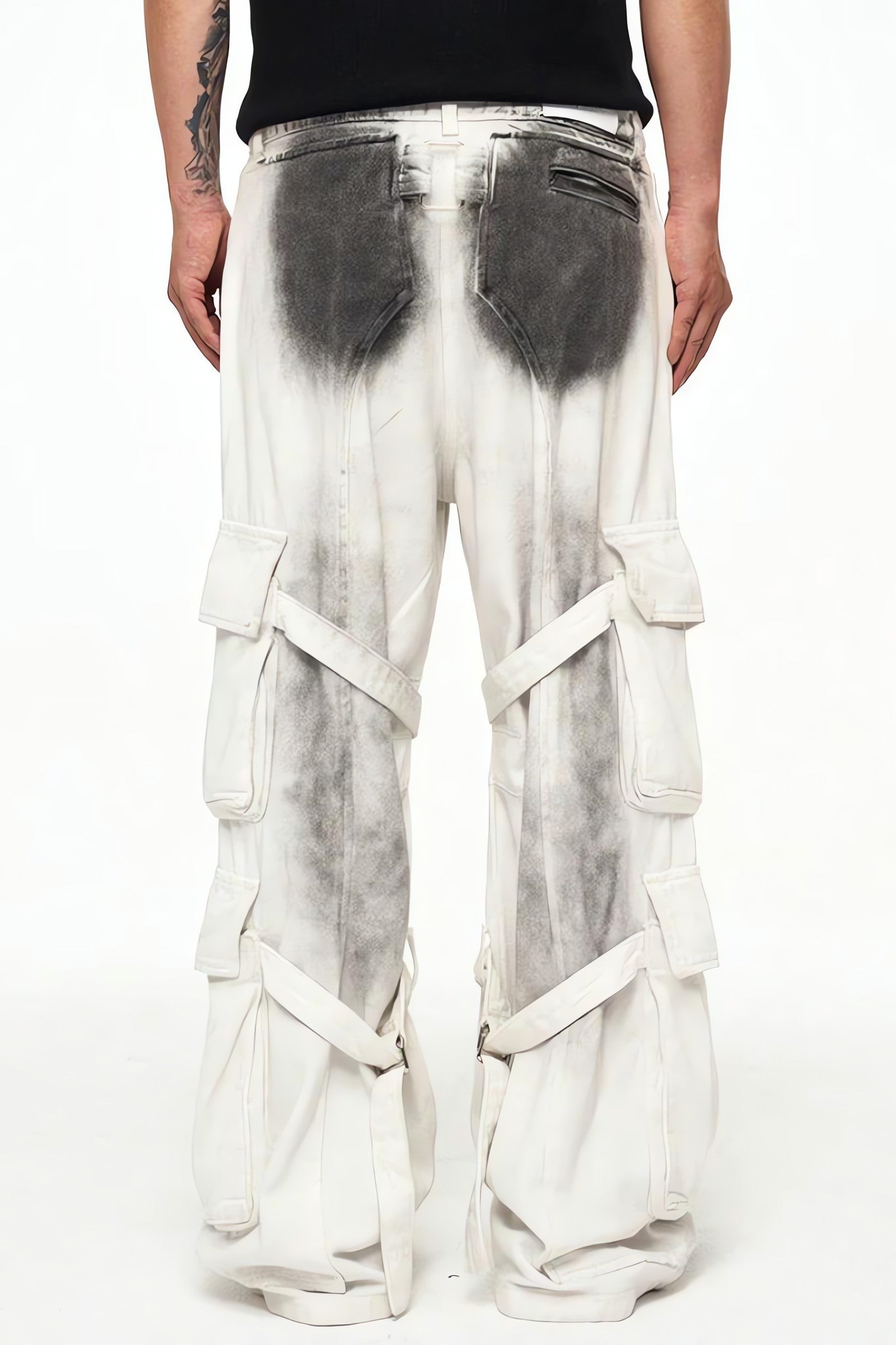 Grunge Dirty Effect Cargo Pants - KAYSMAR