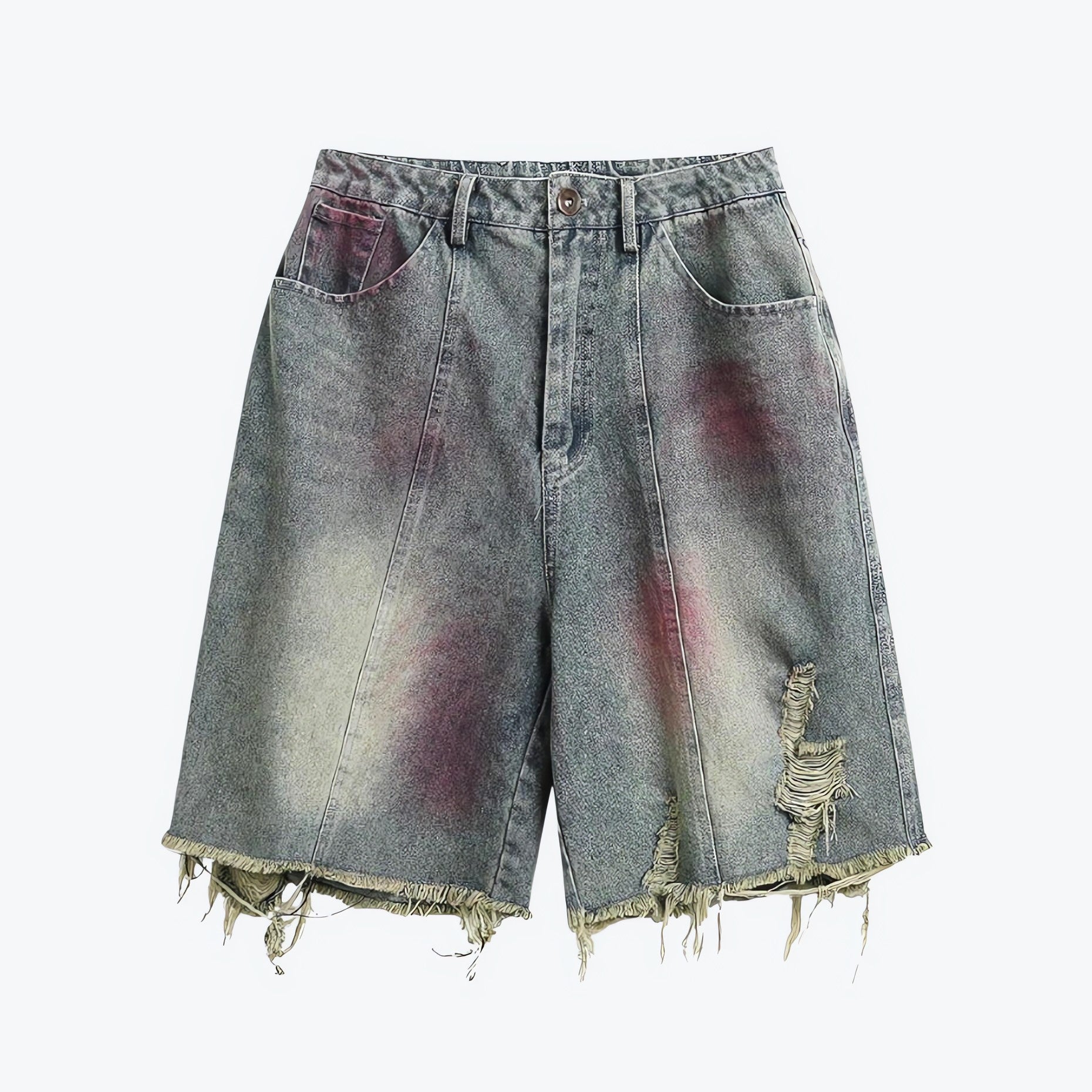 Grunge Distressed Denim Shorts - KAYSMAR