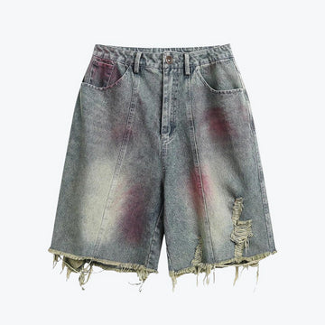 Grunge Distressed Denim Shorts - KAYSMAR