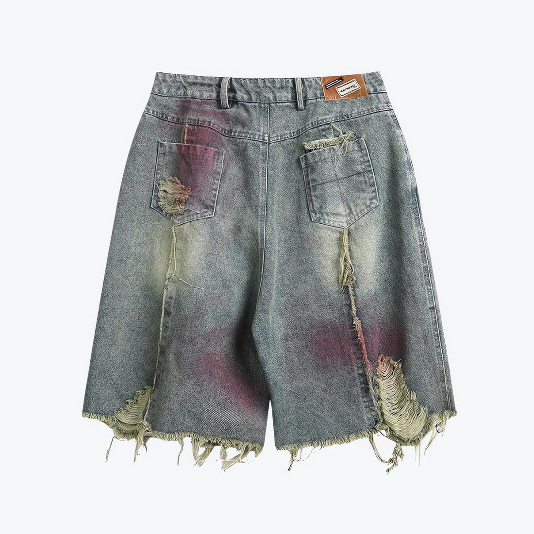Grunge Distressed Denim Shorts - KAYSMAR