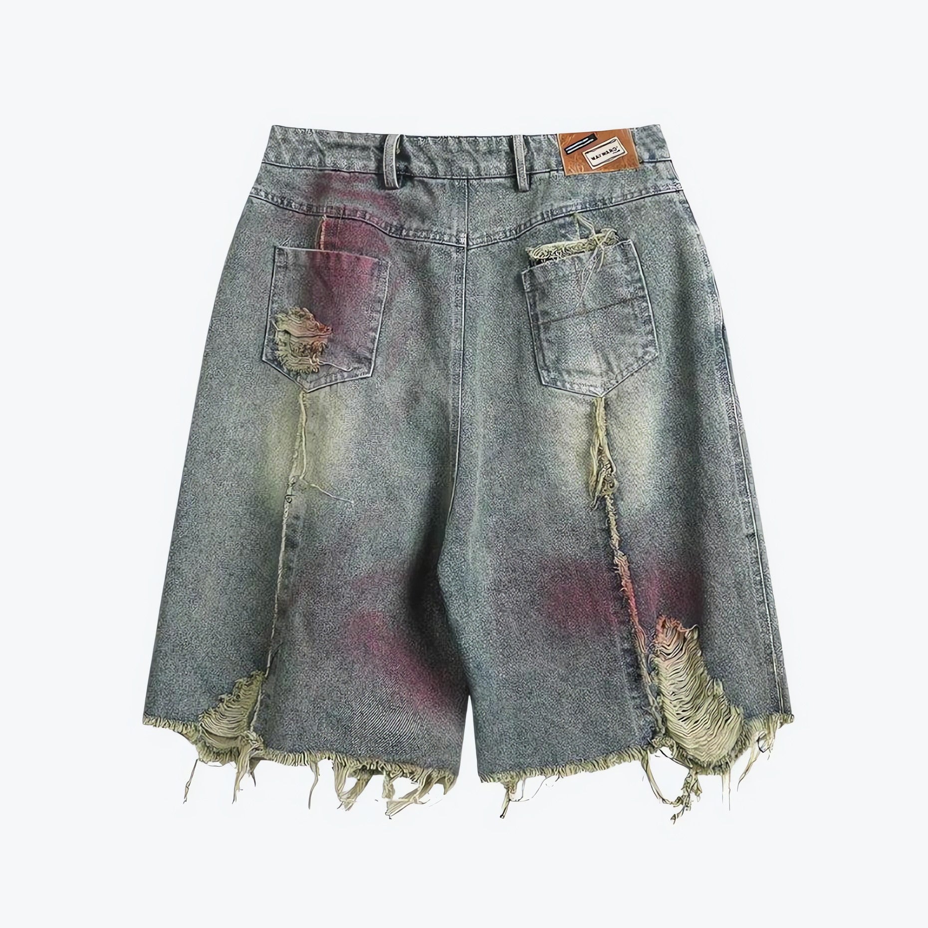 Grunge Distressed Denim Shorts - KAYSMAR
