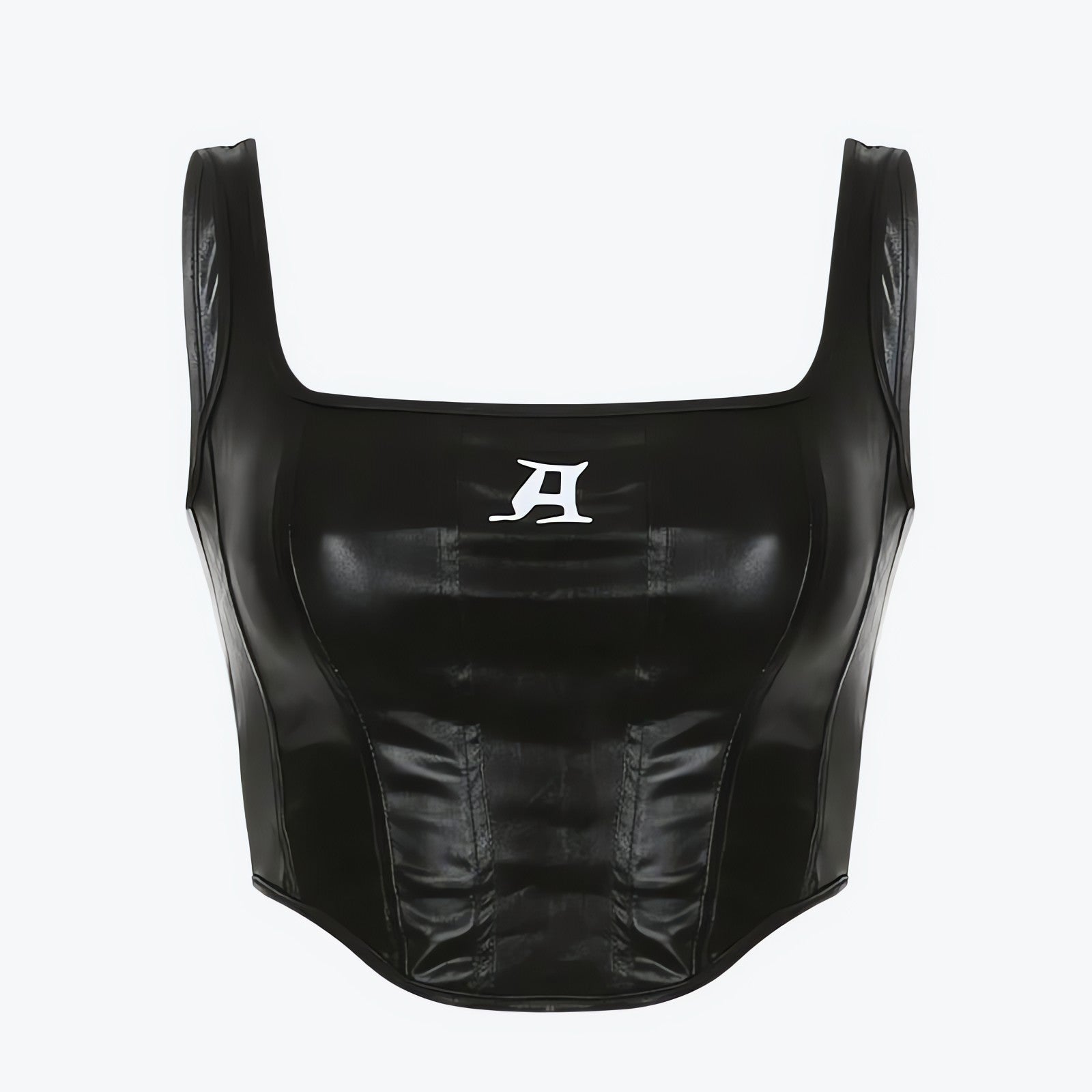 Grunge Faux Leather Crop Corset Top - KAYSMAR