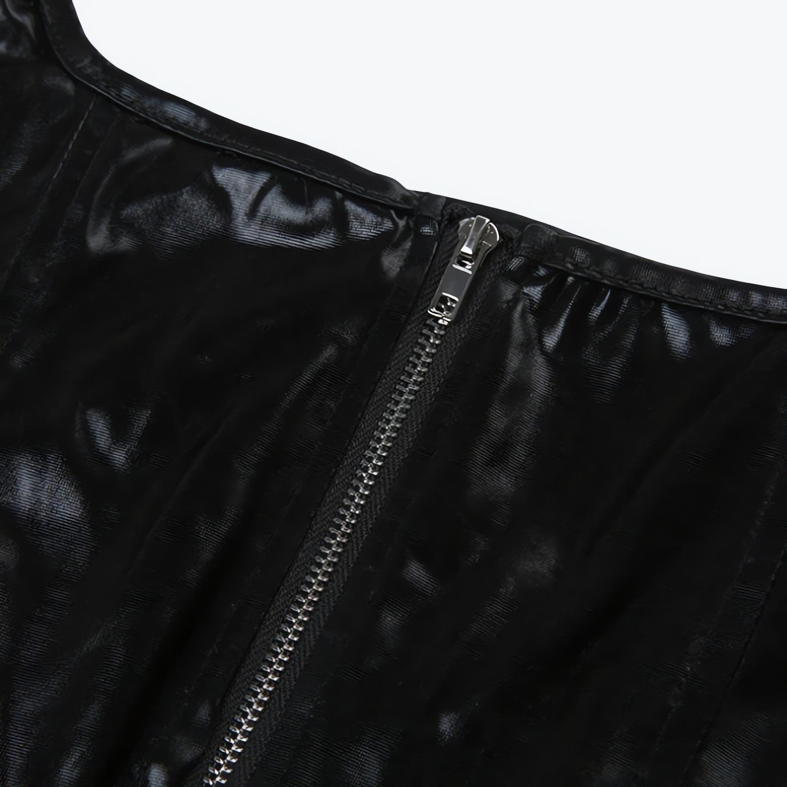 Grunge Faux Leather Crop Corset Top - KAYSMAR