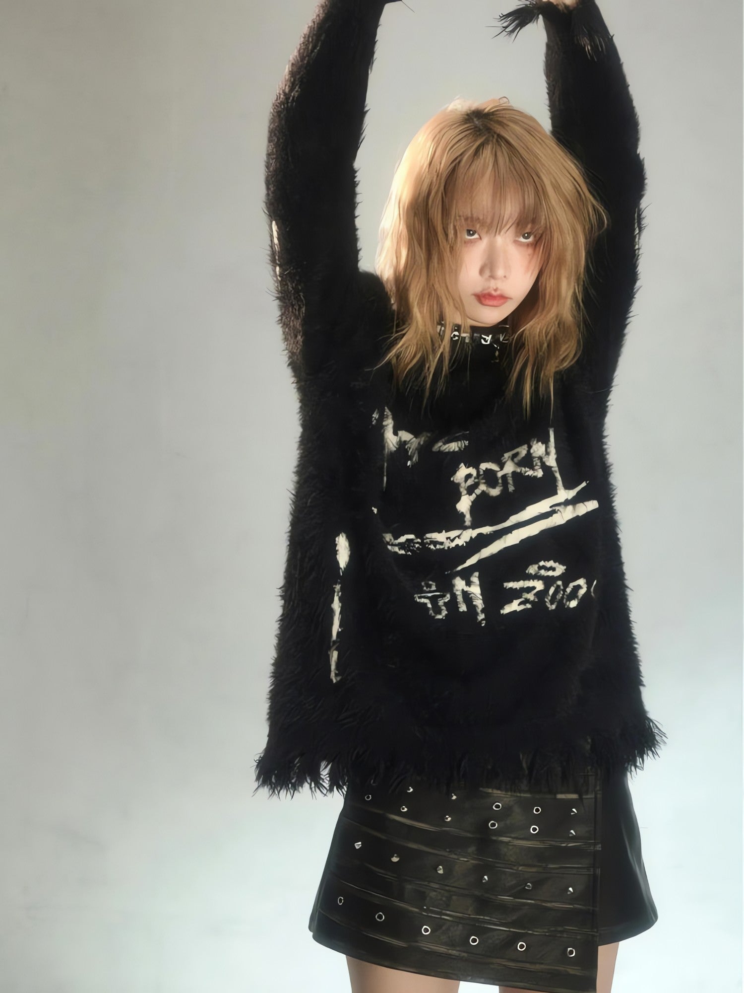 Grunge Fluffy Knitted Sweater - KAYSMAR