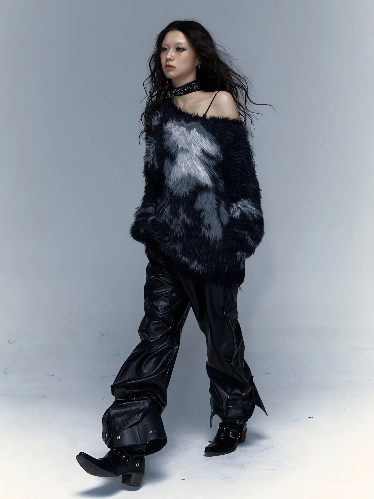 Grunge Fuzzy Sweater - KAYSMAR